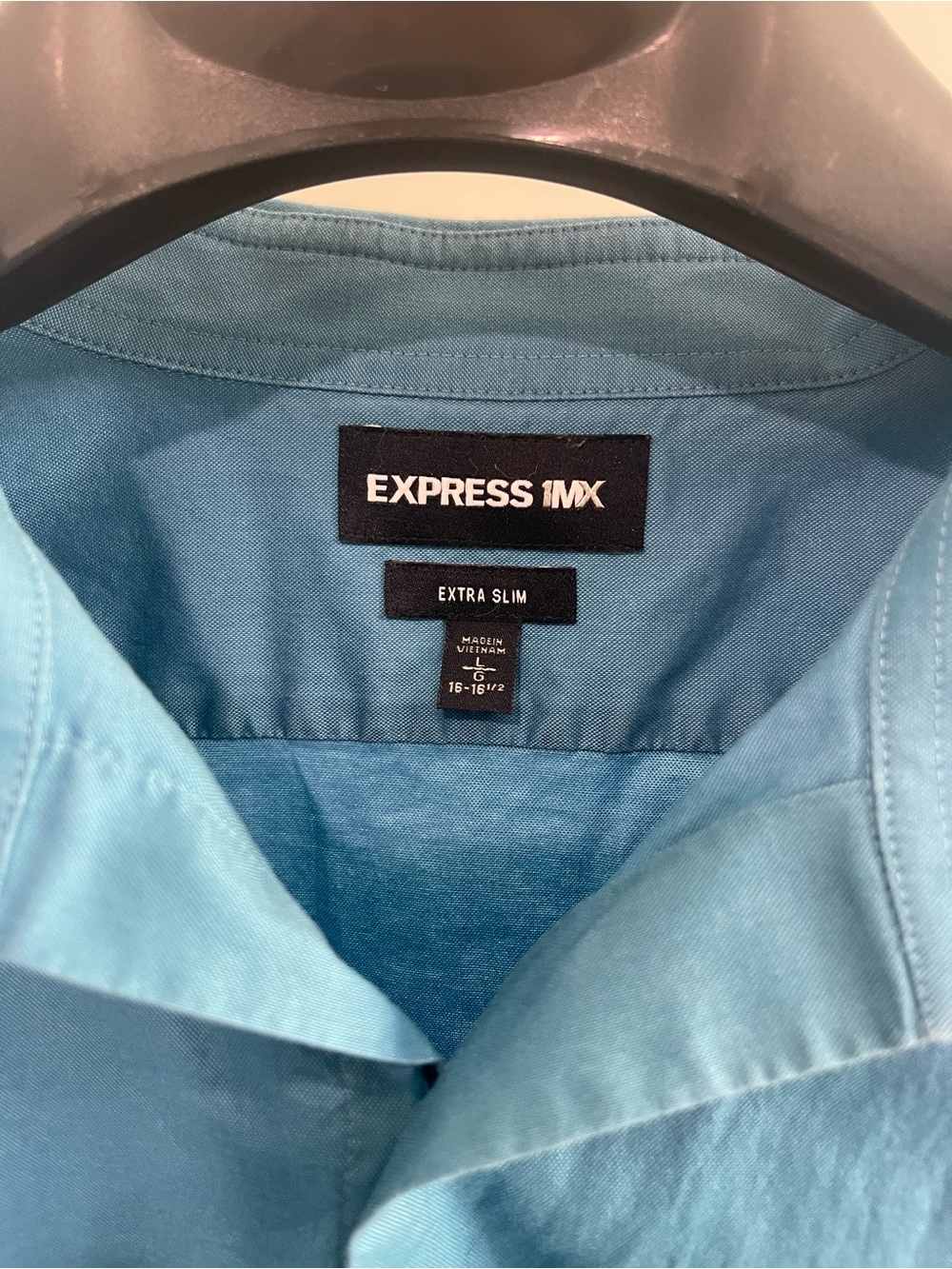 Express Light Teal Extra Slim Dress Shirt